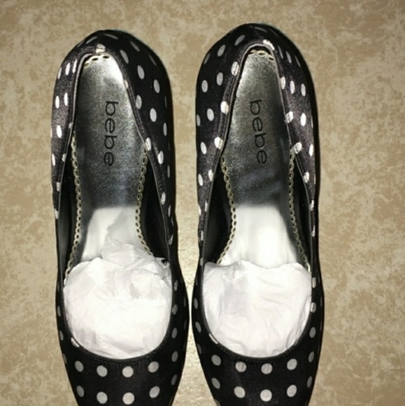 Bebe Polka dots heels sz 10 - Picture 4 of 5